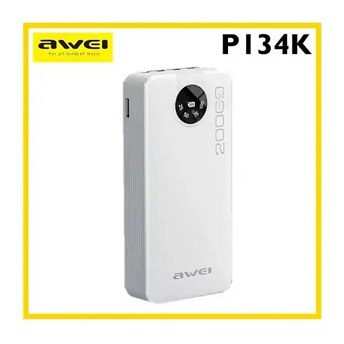 Awei P134K 4 in 1 20000mAh Mobile Power Bank with PD22.5W Fast...